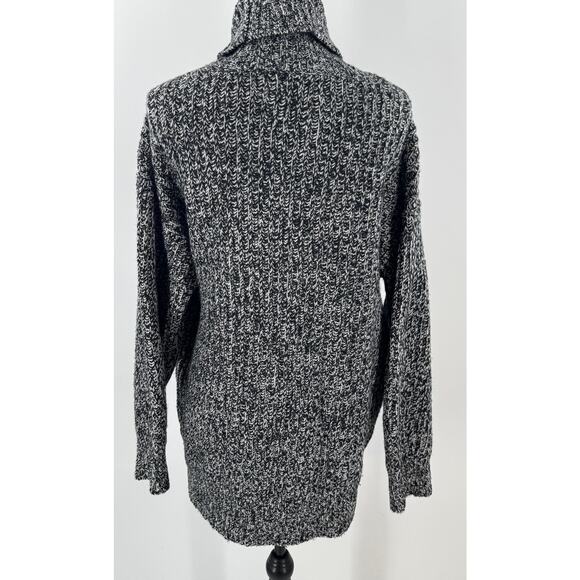 Everlane Black White Wool Cowl Neck Sweater Turtleneck XL - Picture 4 of 9